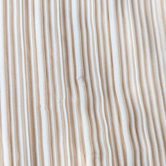 Vintage Miss Elliette Tan Beige Pleated Crinkle Maxi Dress Gown - Picture 8 of 13